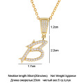 Shangjie OEM Kalung Hip Hop Collier bon marché personnalisé Zircon India Letter Pendant Collier Gold plaqué Initial Collier